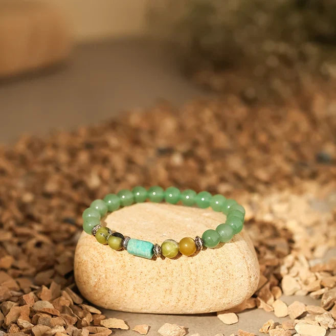 Artlesslife Gemini Mithun Rashi Green Aventurine Stone Bracelet