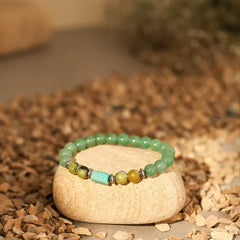 Artlesslife Gemini Mithun Rashi Green Aventurine Stone Bracelet