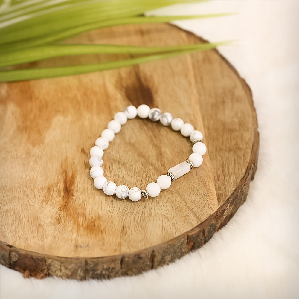 Artlesslife Cancer Karka Rashi Howlite Stone Bracelet