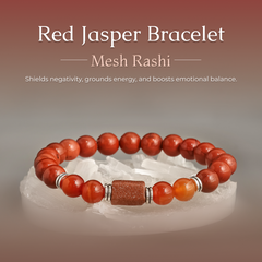 Artlesslife Aries Mesh Rashi Red Jasper Stone Bracelet