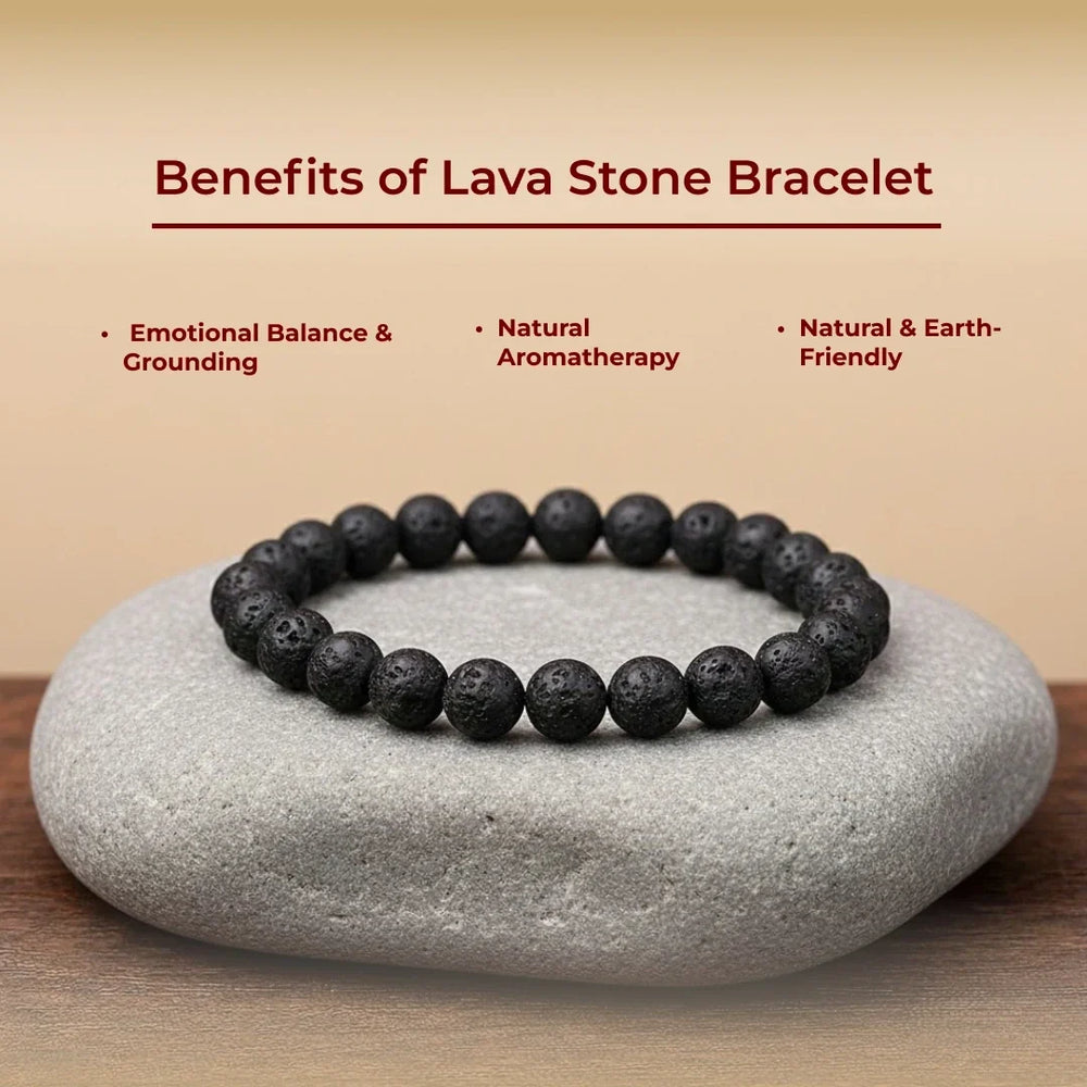 Artlesslife Genuine Lava Stone Bracelet