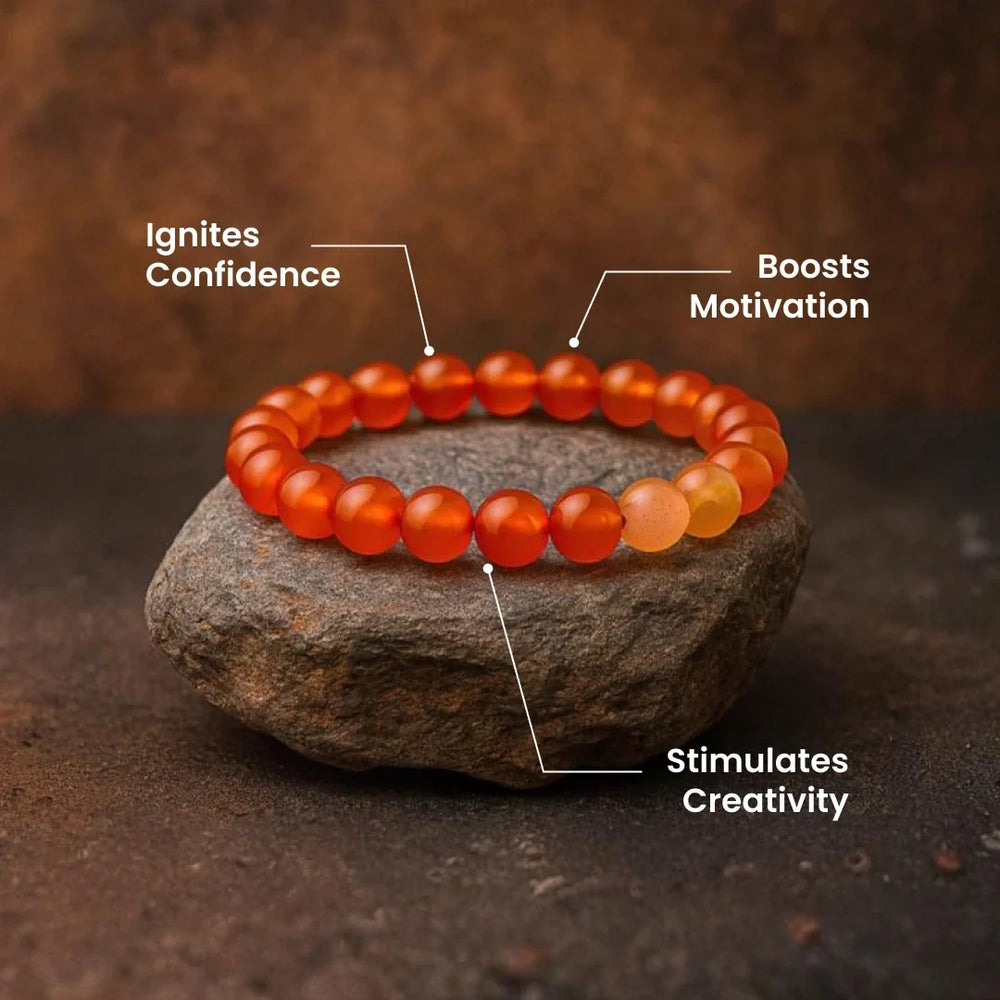 Artlesslife Genuine Carnelian Stone Bracelet