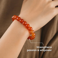 Artlesslife Genuine Carnelian Stone Bracelet
