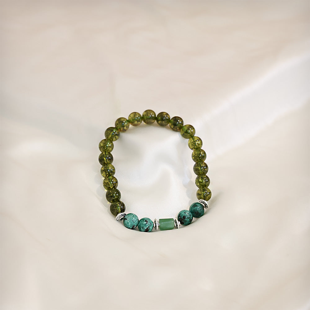 Artlesslife Virgo Kanya Rashi Green Agate Stone Bracelet