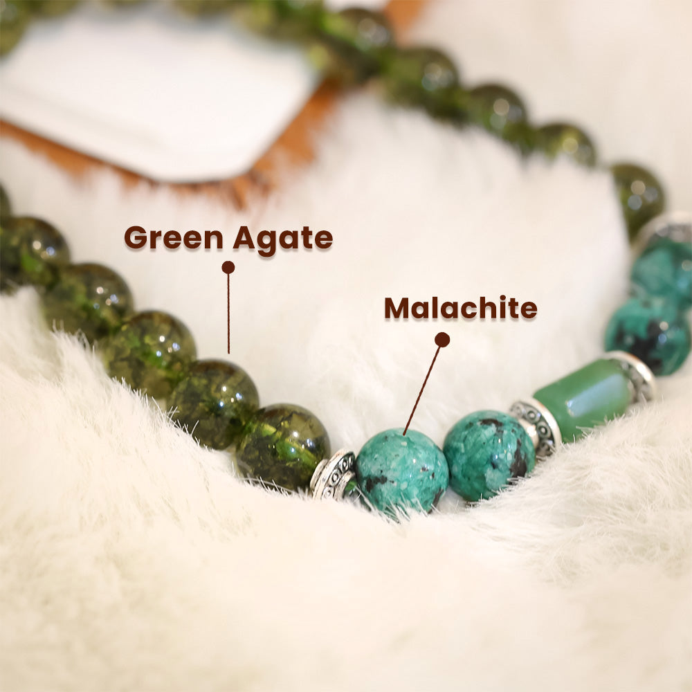 Artlesslife Virgo Kanya Rashi Green Agate Stone Bracelet