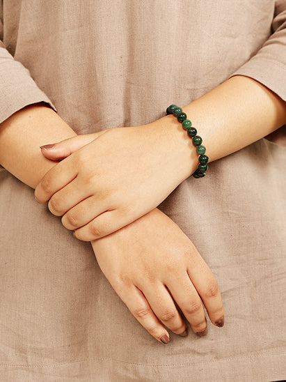 Artlesslife Genuine Moss Agate Stone Bracelet