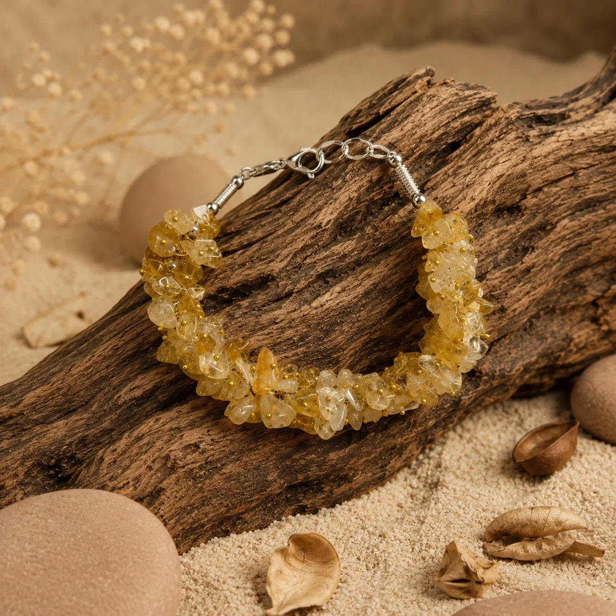 Artlesslife Genuine Citrine Sunela Stone Bracelet