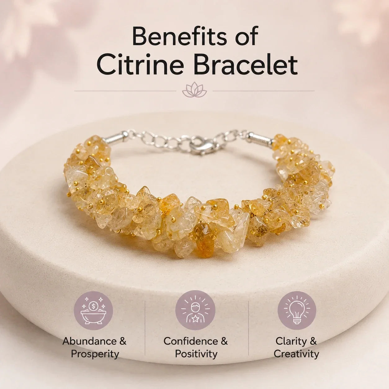 Artlesslife Genuine Citrine Sunela Stone Bracelet