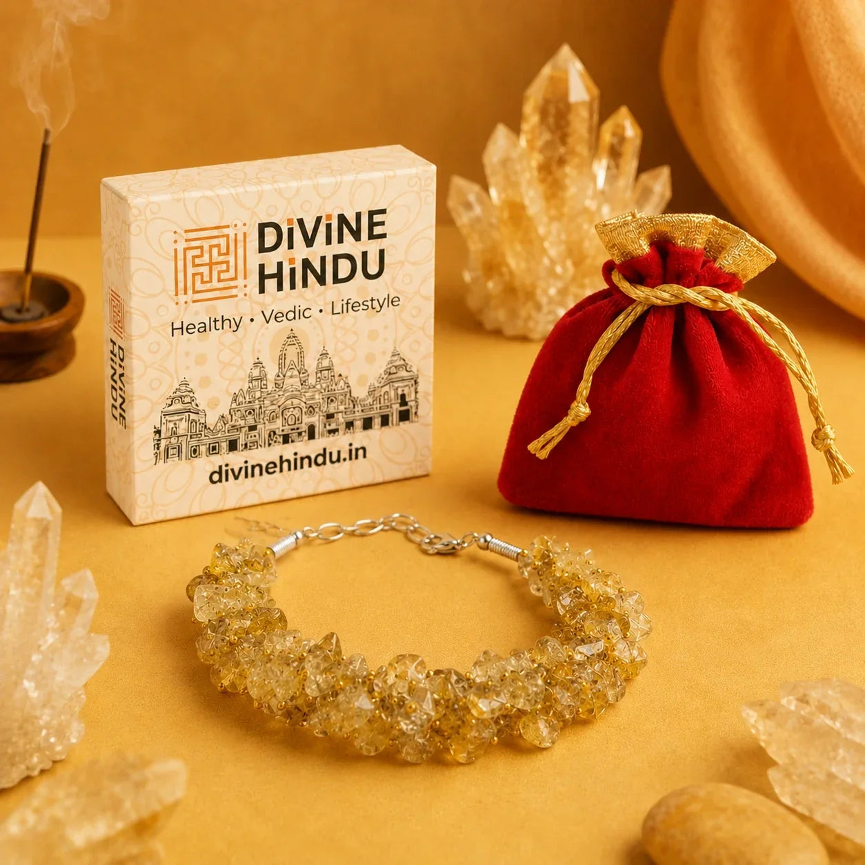 Artlesslife Genuine Citrine Sunela Stone Bracelet
