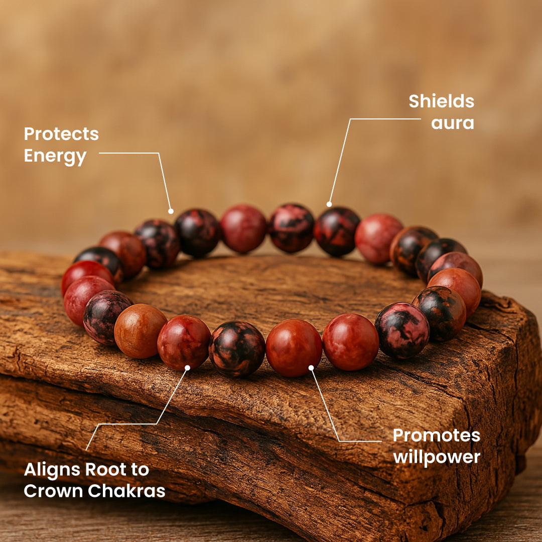 Artlesslife Wear Genuine Rhodonite Stone Bracelet