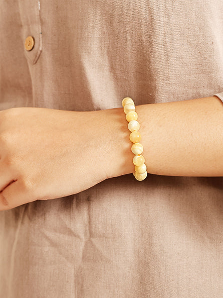 Artlesslife Wear Genuine Yellow Calcite Stone Bracelet