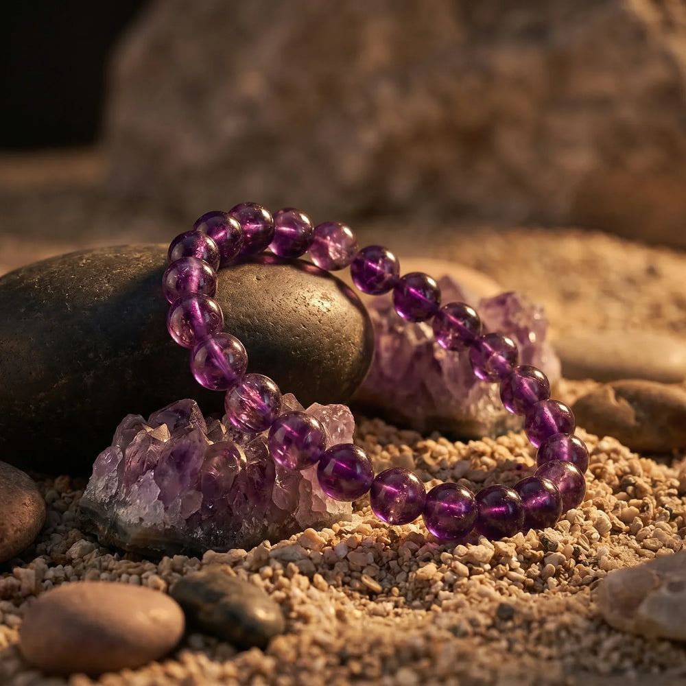 Artlesslife Genuine Amethyst Stone Bracelet