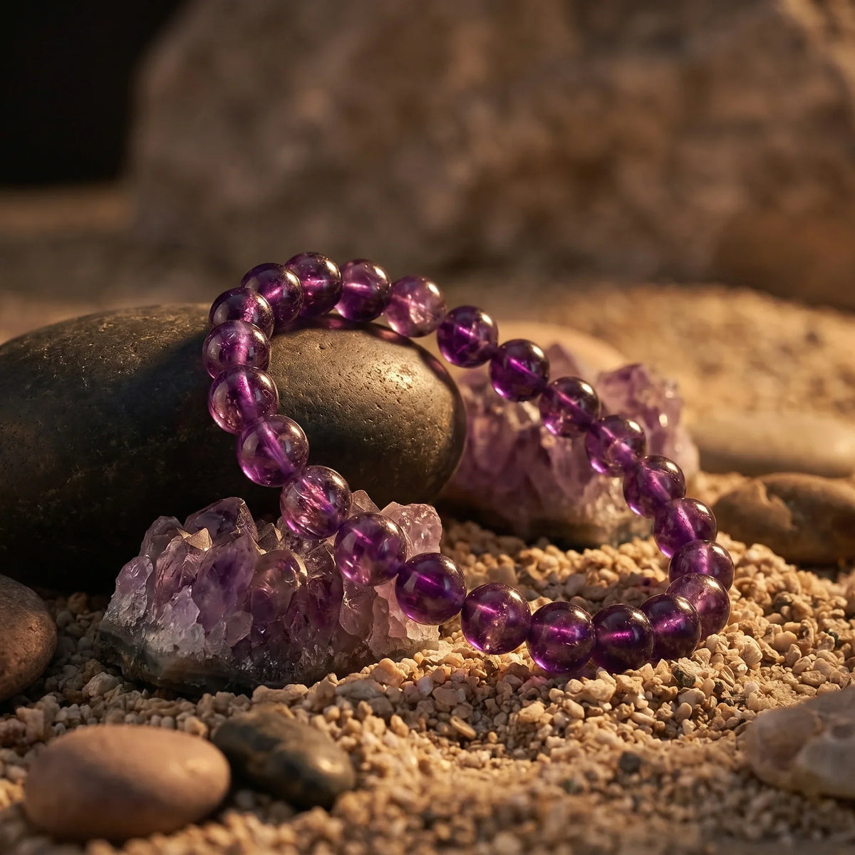 Artlesslife Genuine Amethyst Stone Bracelet