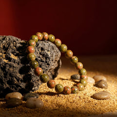 Artlesslife Genuine Unakite Stone Bracelet