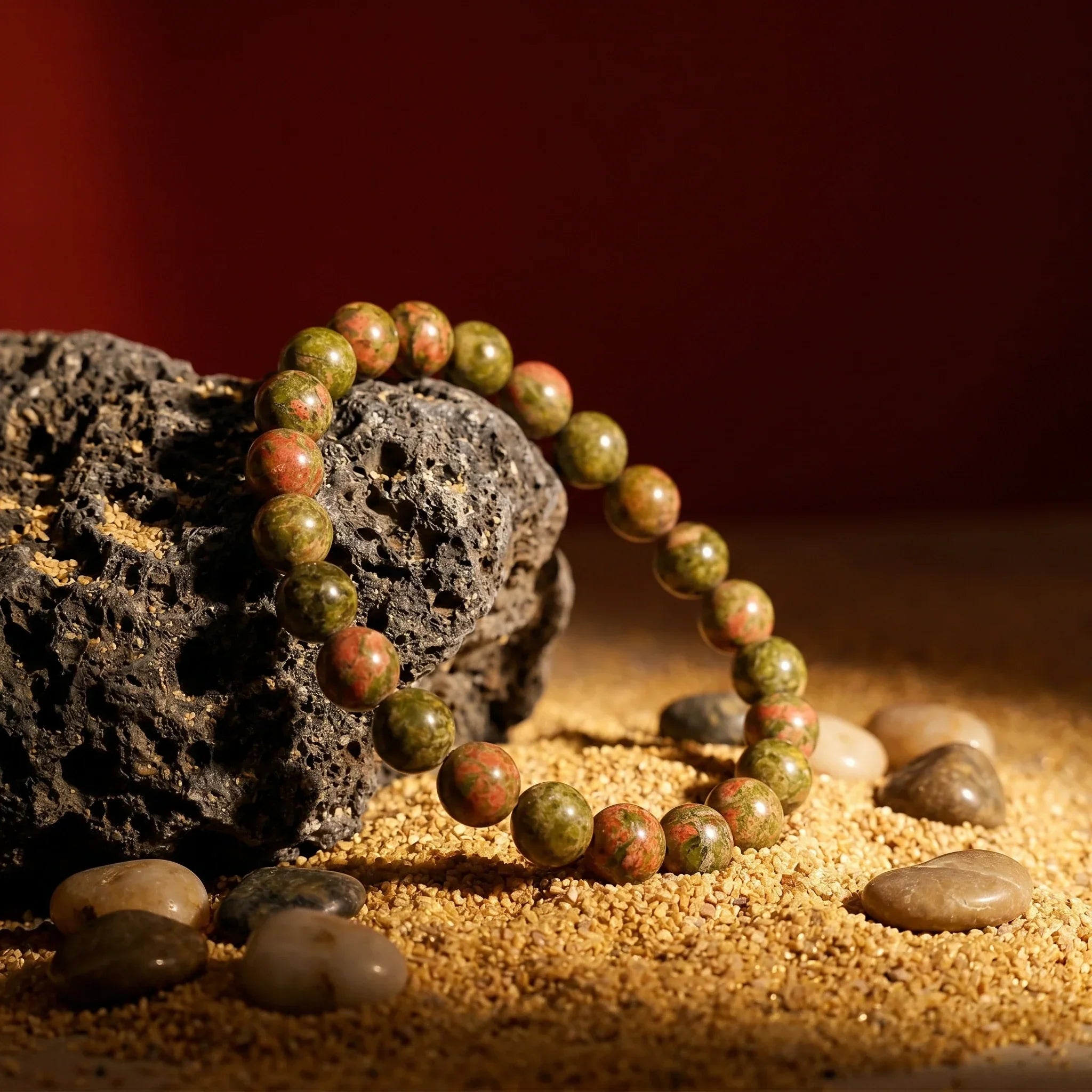 Artlesslife Wear Genuine Unakite Stone Bracelet