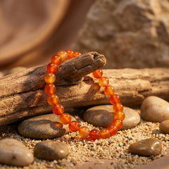 Artlesslife Genuine Carnelian Stone Bracelet
