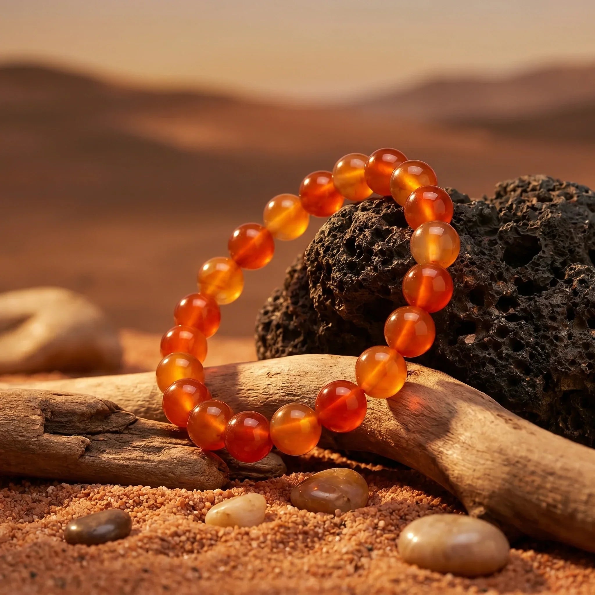 Artlesslife Genuine Carnelian Stone Bracelet