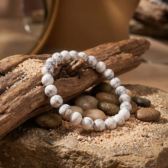 Artlesslife Genuine Howlite Stone Bracelet
