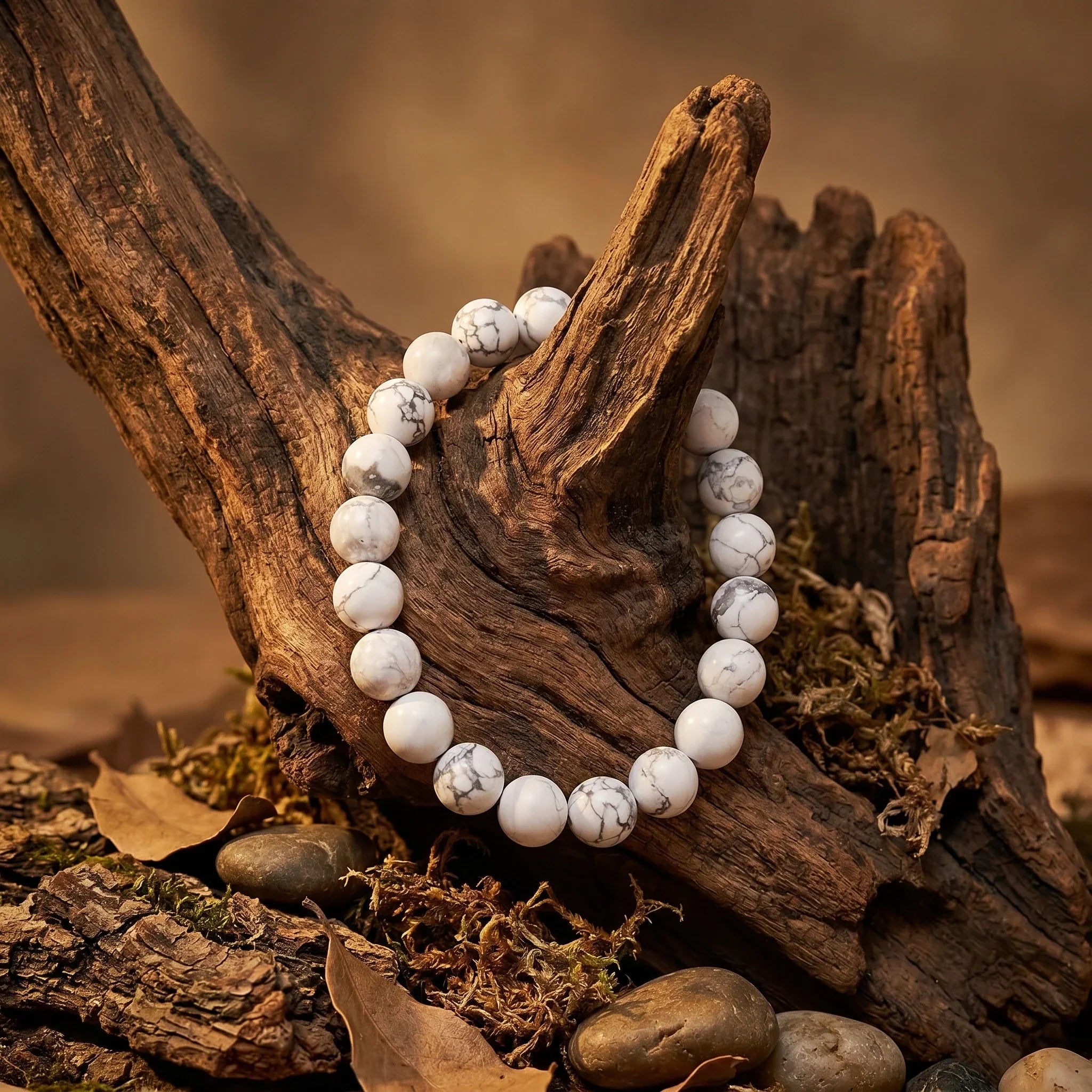 Artlesslife Genuine Howlite Stone Bracelet