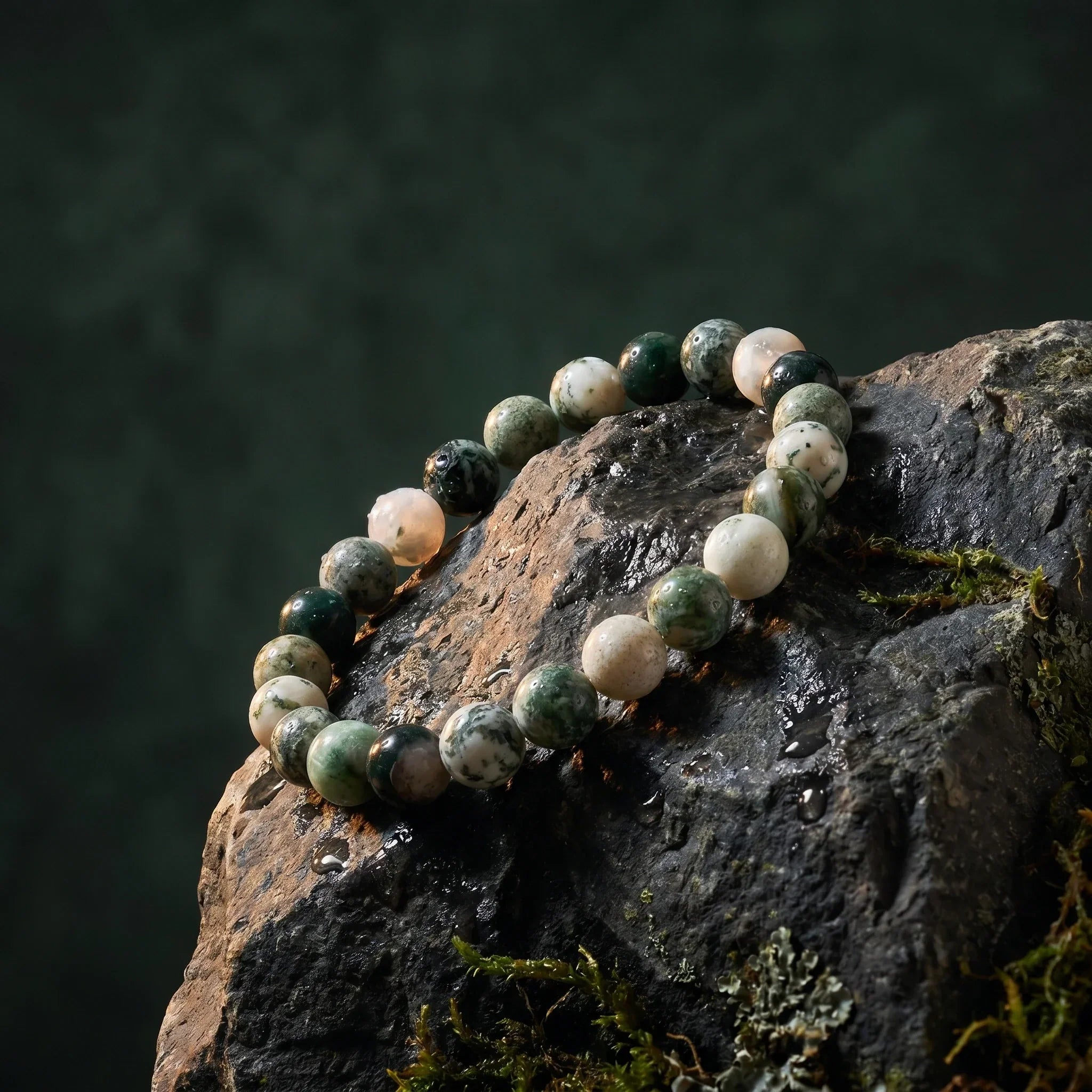 Artlesslife Genuine Tree Agate Stone Bracelet