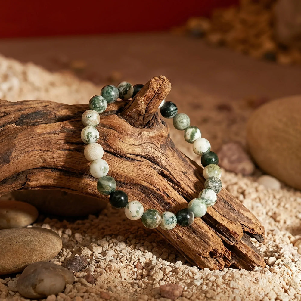 Artlesslife Genuine Tree Agate Stone Bracelet