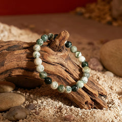 Artlesslife Genuine Tree Agate Stone Bracelet