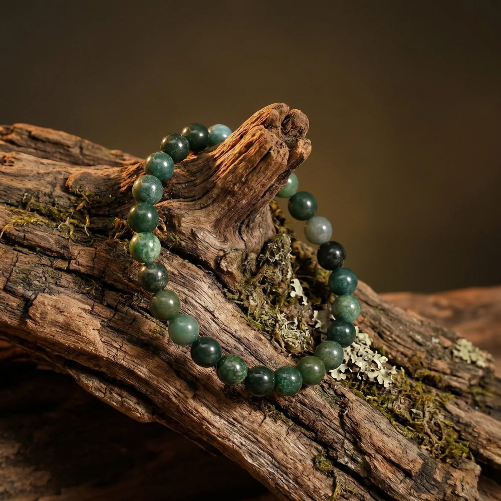 Artlesslife Genuine Moss Agate Stone Bracelet