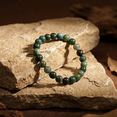 Artlesslife Genuine Moss Agate Stone Bracelet