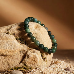Artlesslife Genuine Moss Agate Stone Bracelet