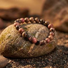 Artlesslife Genuine Rhodonite Stone Bracelet