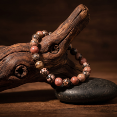 Artlesslife Genuine Rhodonite Stone Bracelet