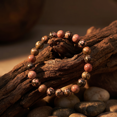 Artlesslife Genuine Rhodonite Stone Bracelet