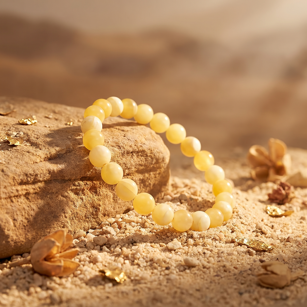 Artlesslife Wear Genuine Yellow Calcite Stone Bracelet