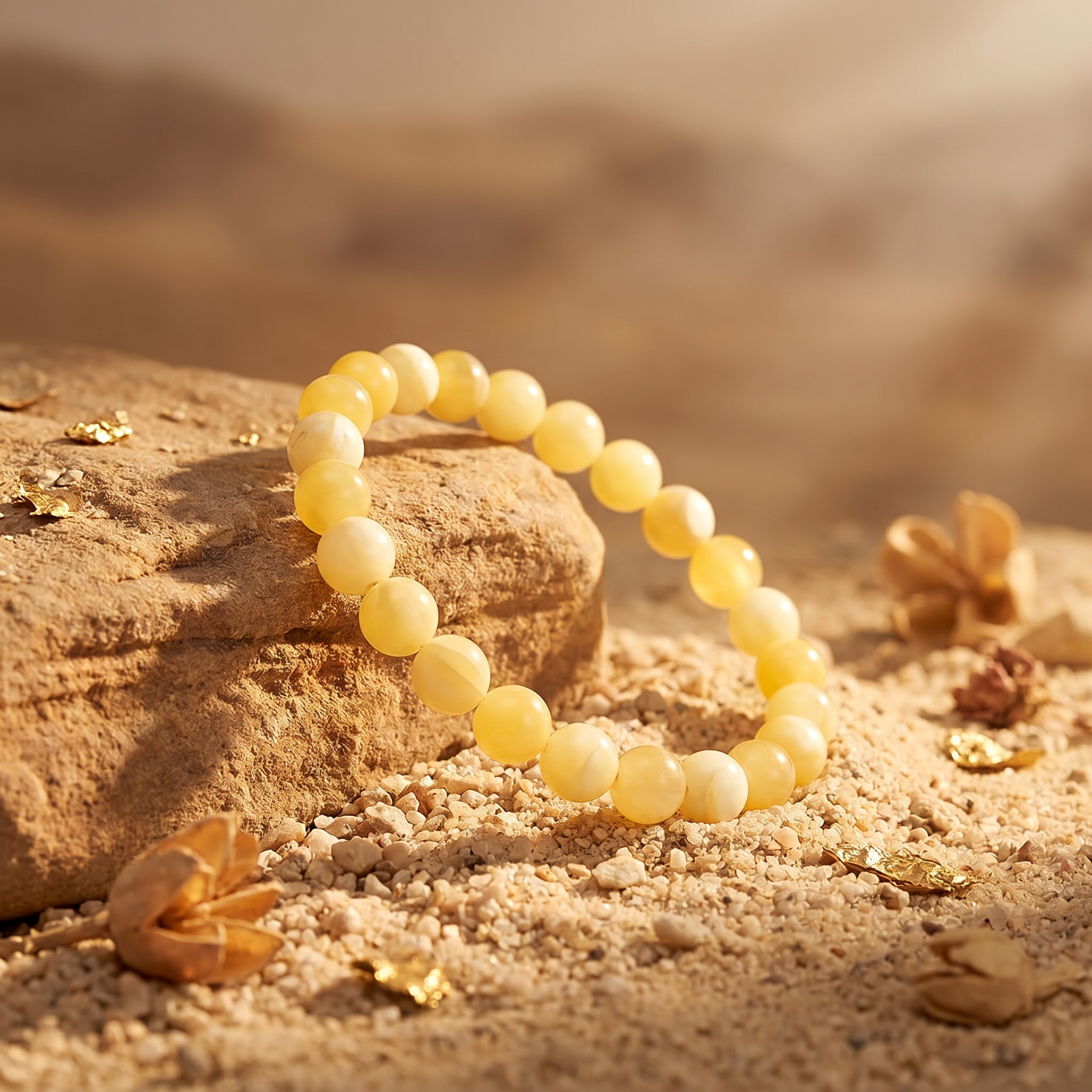 Artlesslife Genuine Yellow Calcite Stone Bracelet
