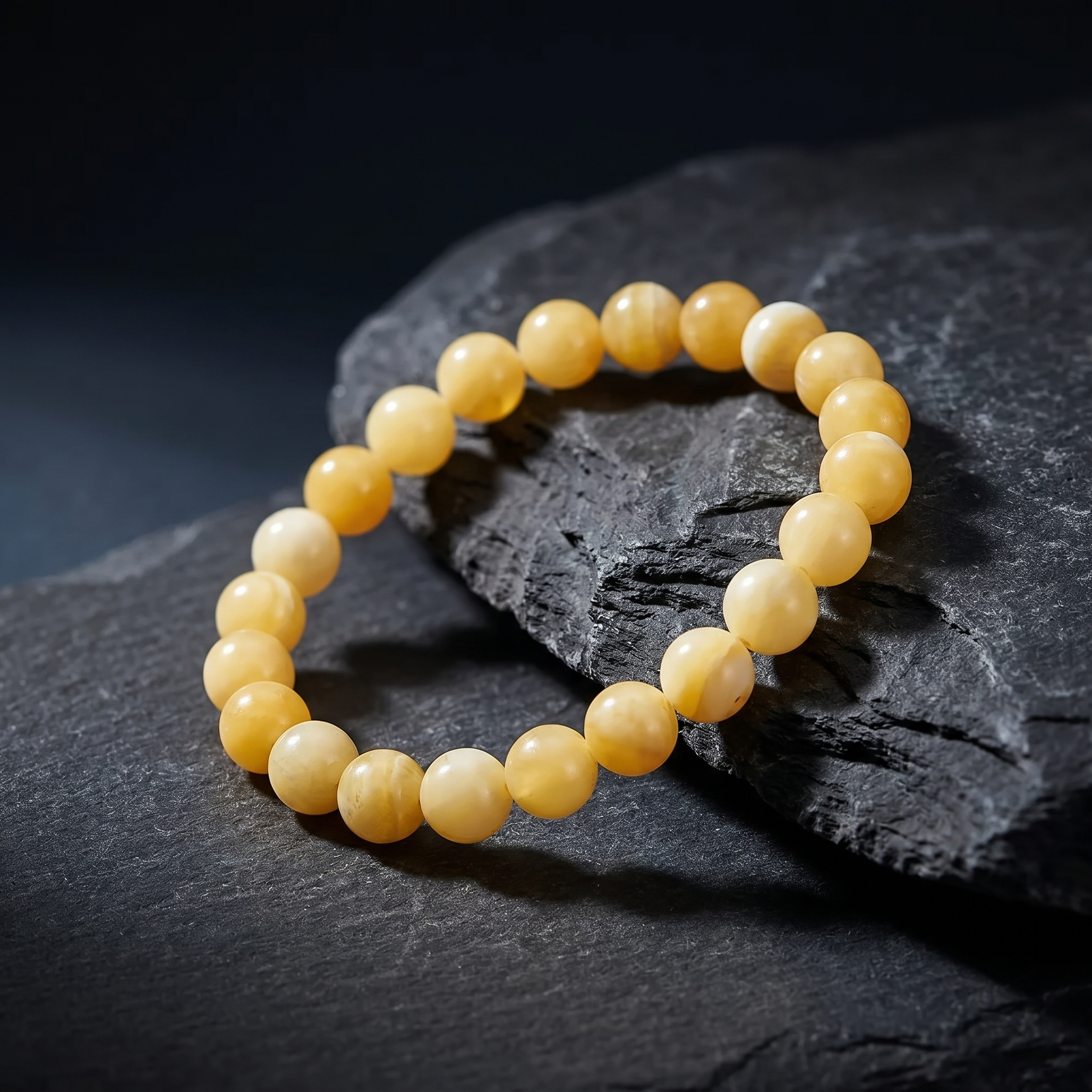 Artlesslife Genuine Yellow Calcite Stone Bracelet