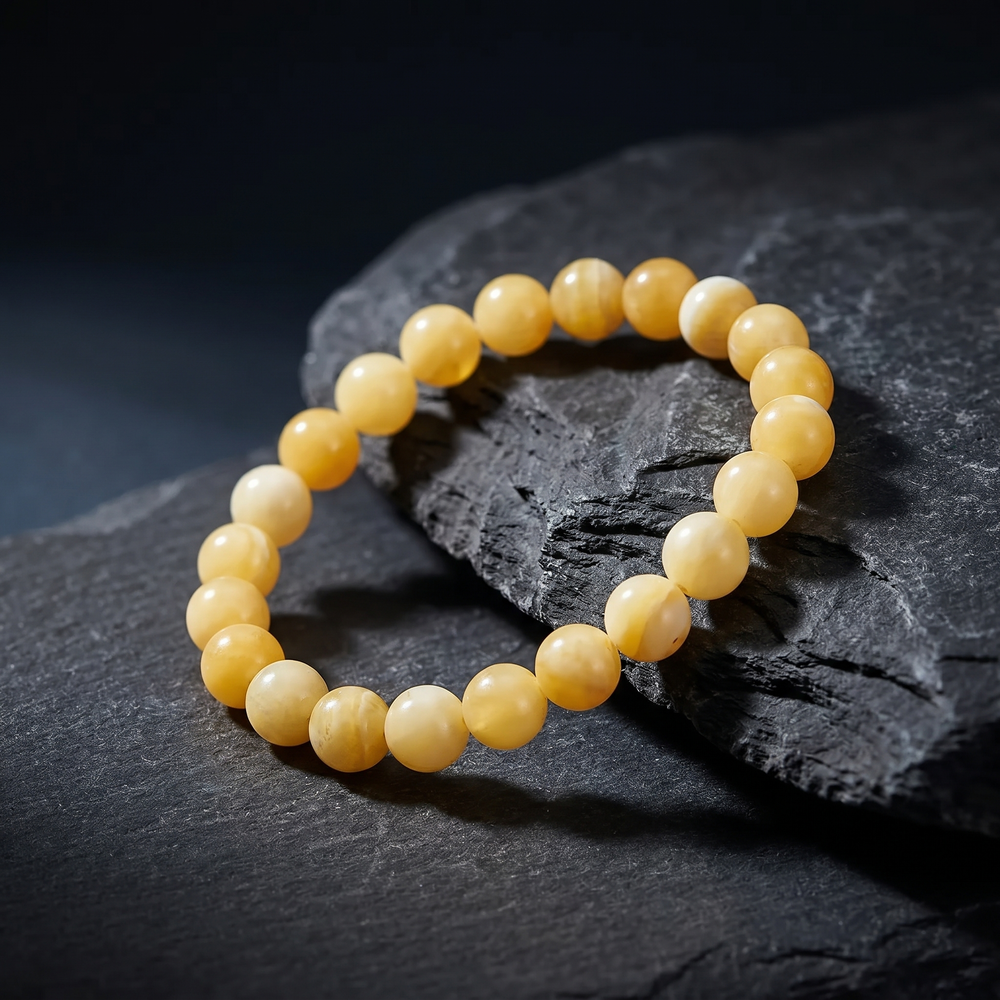 Artlesslife Genuine Yellow Calcite Stone Bracelet