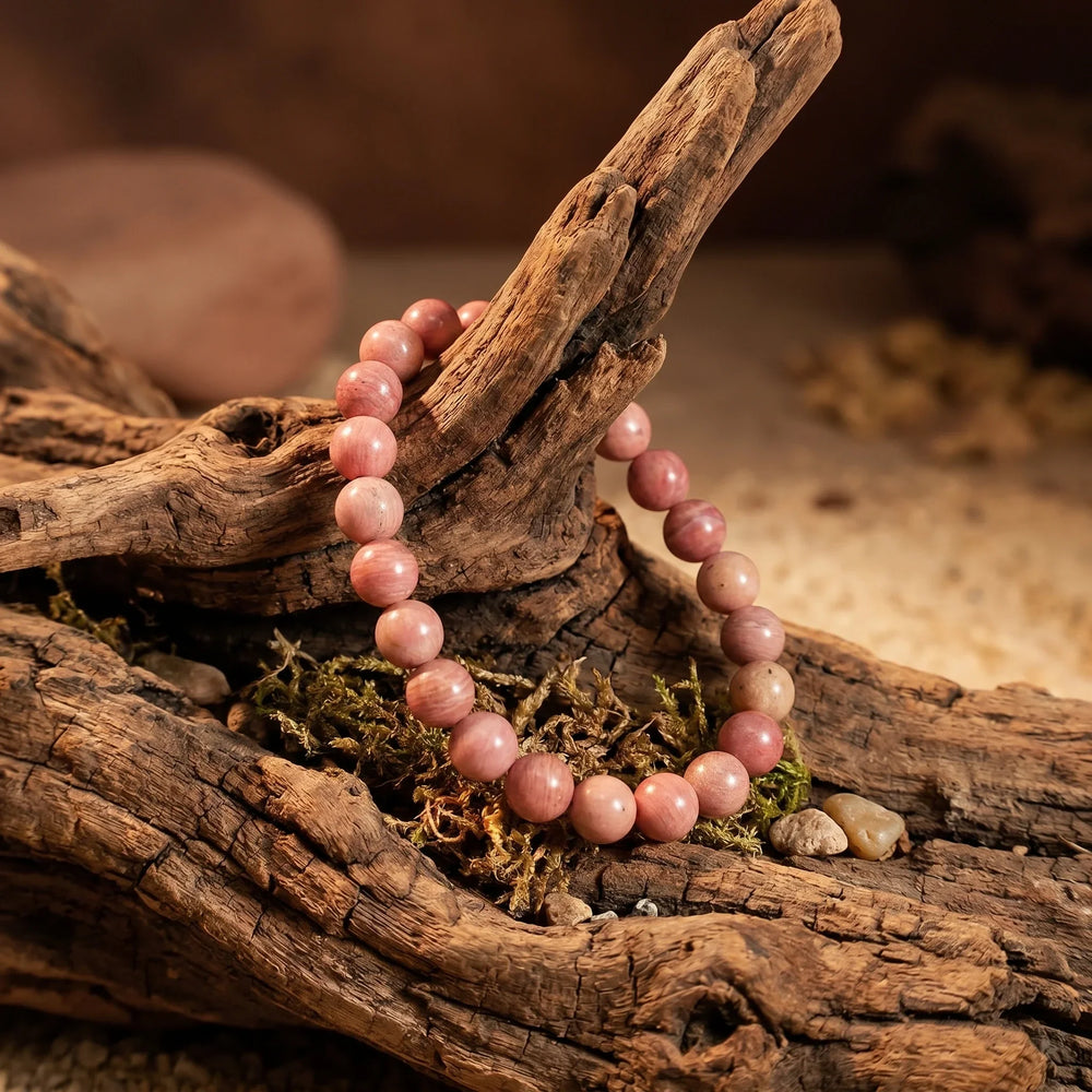 Artlesslife Genuine Rhodochrosite Stone Bracelet