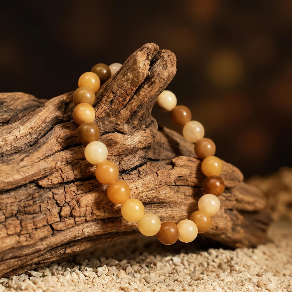 Artlesslife Genuine Yellow Aventurine Stone Bracelet